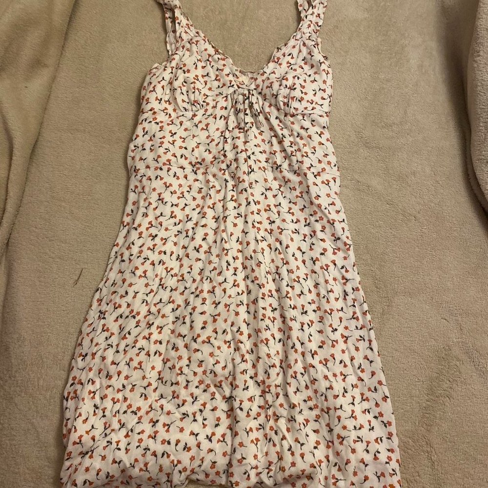 PullBear Womens White and Red Dress